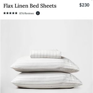 Silk and Snow Flax Linen King Size Bedsheets